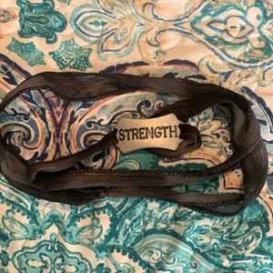 Handmade Fabric Wrap Bracelet: STRENGTH